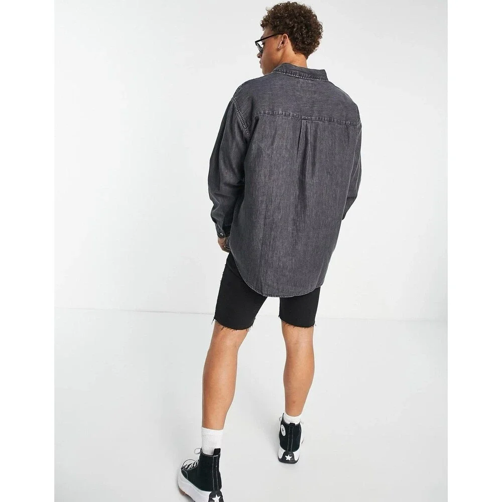 Levi’s SilverTab Oversized Denim Utility Shirt Black Wash Gray 90s Y2K NWT XL